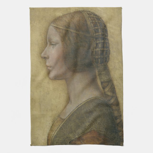 Paño De Cocina Retrato de un prometido joven de Leonardo da Vinci (Vertical)
