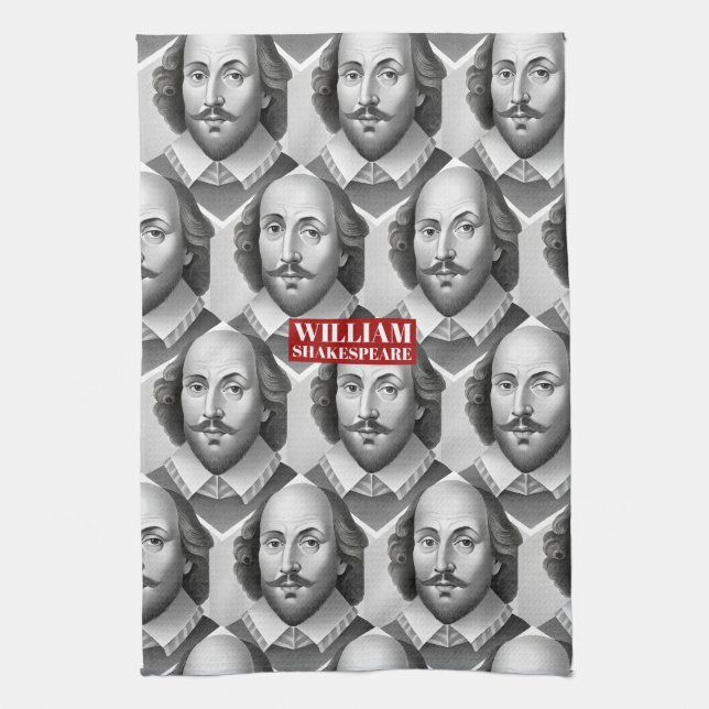 Paño De Cocina Retrato de William Shakespeare ilustracion Hamlet (Vertical)