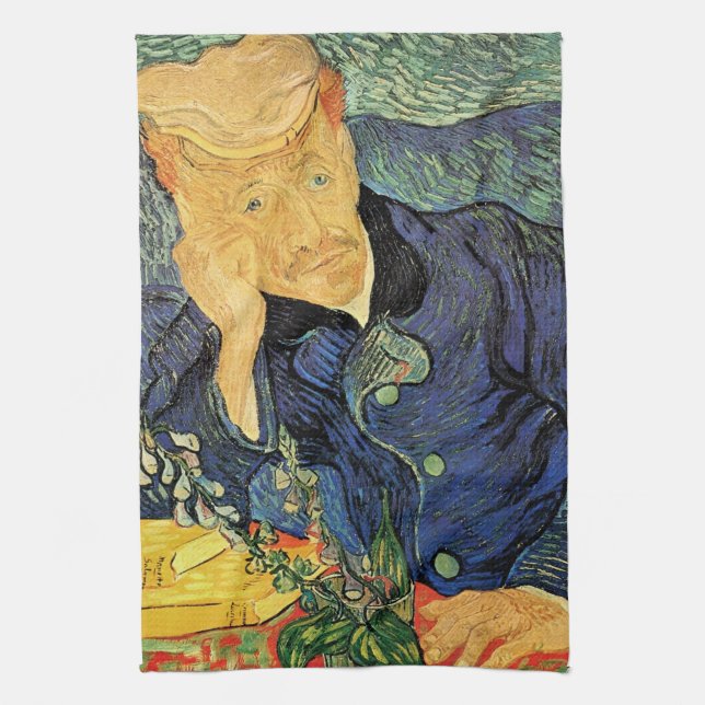 Paño De Cocina Retrato del Médica Gachet por Vincent van Gogh (Vertical)