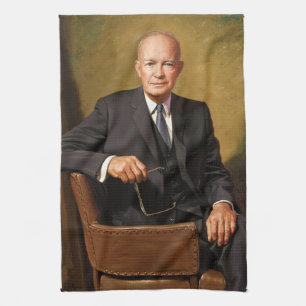 Paño De Cocina Retrato del presidente Dwight Eisenhower en la Cas
