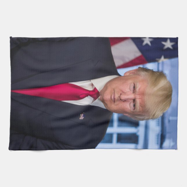Paño De Cocina Retrato presidencial oficial de Donald Trump (Horizontal)