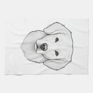 Paño De Cocina Retriever dorado minimalista