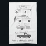 Paño De Cocina Retro Camper Motorhome RV Vanlife Blanco Gris<br><div class="desc">¡La casa es donde la estacionas! Decore su cocina con esta toalla fresca. ¡Hace un gran regalo de bienvenida o aniversario! Puede personalizar y agregar texto también. Revisa mi tienda por muchos más colores y patrones más cosas de cocina a juego!</div>