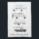 Paño De Cocina Retro Camper Motorhome RV Vanlife Blanco Gris<br><div class="desc">¡La casa es donde la estacionas! Decore su cocina con esta toalla fresca. ¡Hace un gran regalo de bienvenida o aniversario! Puede personalizar y agregar texto también. Revisa mi tienda por muchos más colores y patrones más cosas de cocina a juego!</div>