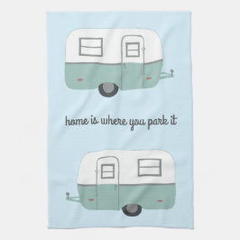 Paño De Cocina Retro Camper Trailer RV Motorhome Blue