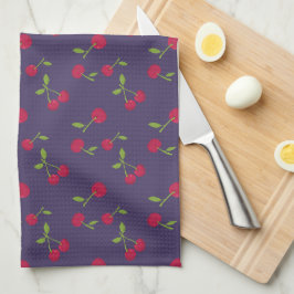 Paño De Cocina Retro Cereza Lindo Farmhouse Morado