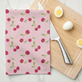Paño De Cocina Retro Cherry Cute Farmhouse Pink
