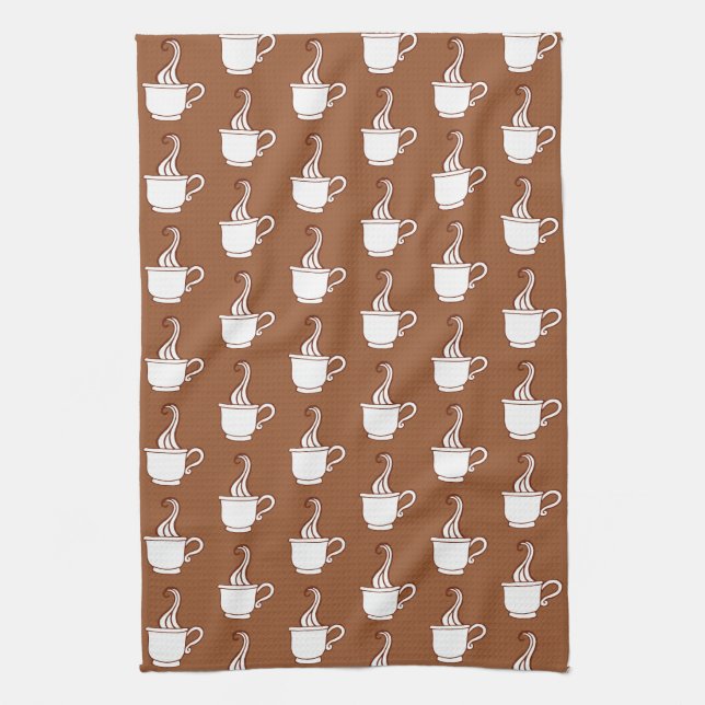 Paño De Cocina Retro Coffee Cups Kitchen Towel (Vertical)
