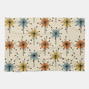Paño De Cocina Retro de flores de Starburst Sputnik
