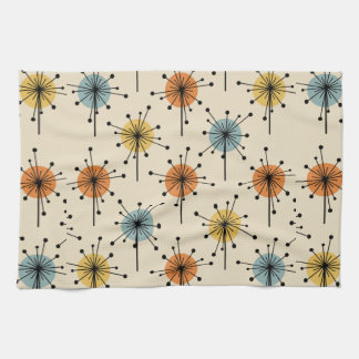 Paño De Cocina Retro de flores de Starburst Sputnik