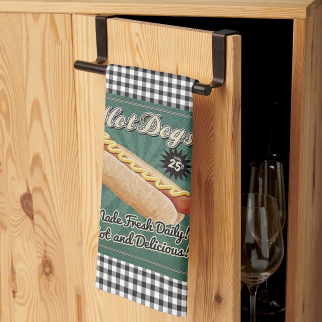 Paño De Cocina Retro de perro caliente (Pliegue de tercios)