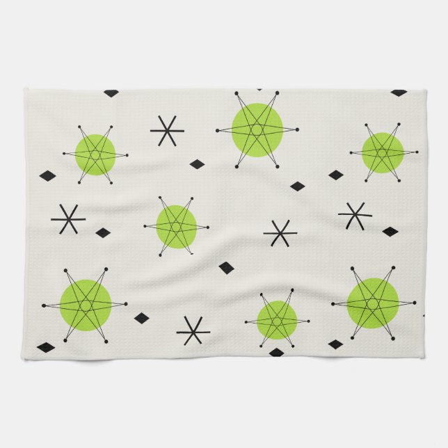 Paño De Cocina Retro Estrella Fugaz Cielo Chartreuse Mod (Horizontal)