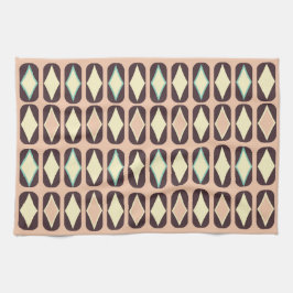 Paño De Cocina Retro geometric pattern with brown, yellow, blue