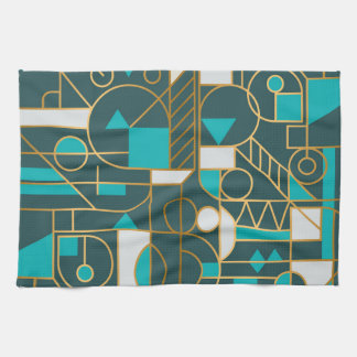 Paño De Cocina Retro Geométrico: Poster de arte Minimalista.