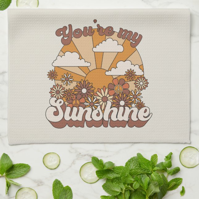 Paño De Cocina Retro Groovy | Eres mi Sunshine (Doblado)