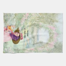 Paño De Cocina Retro Housewife Sun Gorra Cocktail Flowers