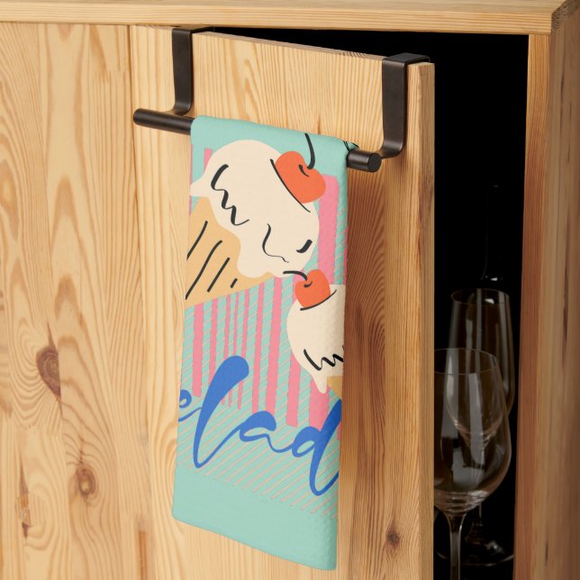 Paño De Cocina Retro Italian Ice Cream Cones (Pliegue de tercios)