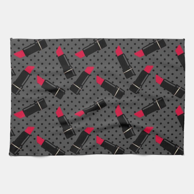 Paño De Cocina Retro, lápiz labial rojo (Horizontal)