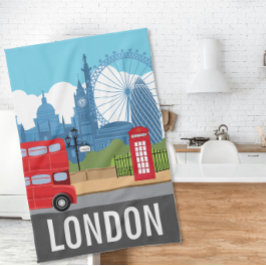 Paño De Cocina Retro London Tea Towel – Iconic Landmarks