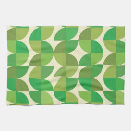 Paño De Cocina Retro Mid siglo Patrón geométrico verde moderno