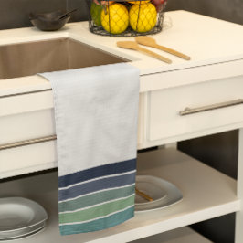 Paño De Cocina Retro/Mod Blue y Green "Surfboard" Stried