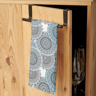 Paño De Cocina Retro, retro, azul y gris, elegante