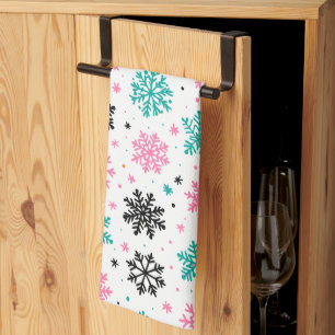Paño De Cocina Retro Snowflakes