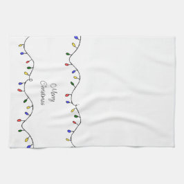 Paño De Cocina Retro String ilumina Feliz Navidad