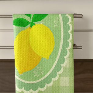Paño De Cocina Retro Sunny Lemon Yellow Spring Green