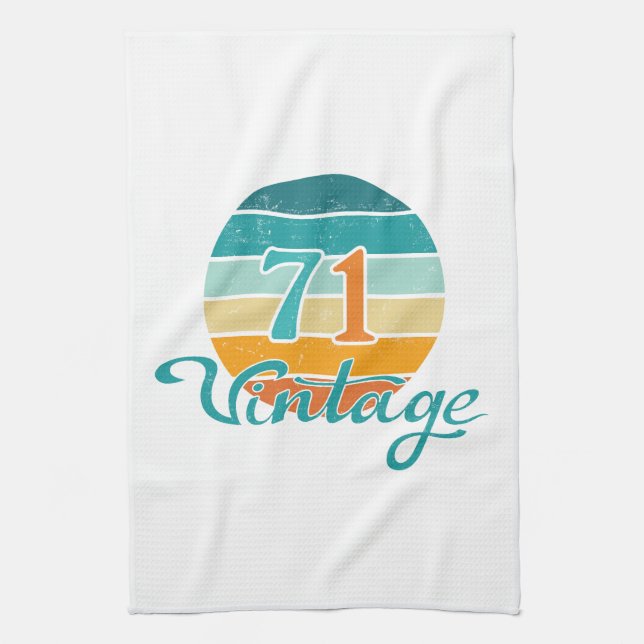 Paño De Cocina Retro Sunset 71 Vintage Distressed (Vertical)