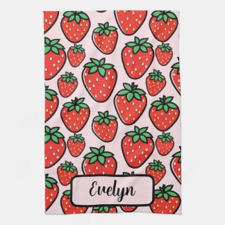 Paño De Cocina Retro Sweet Strawberry Cartoon Personalized