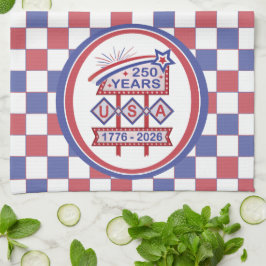 Paño De Cocina Retro USA 250th Anniversary Marquee Sign 1776-2026