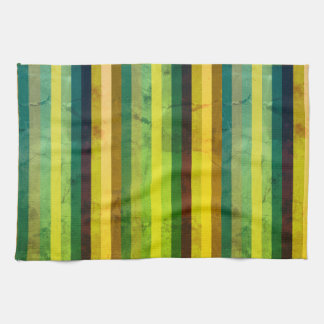Paño De Cocina Retro Vintage Verde Amarillo Rayas - 70s Grunge
