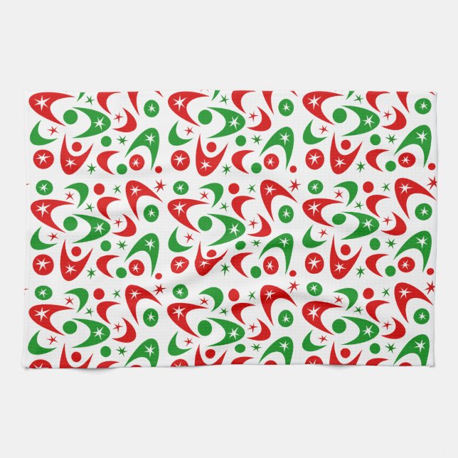 Paño De Cocina Retro Xmas Boomerangs (Horizontal)