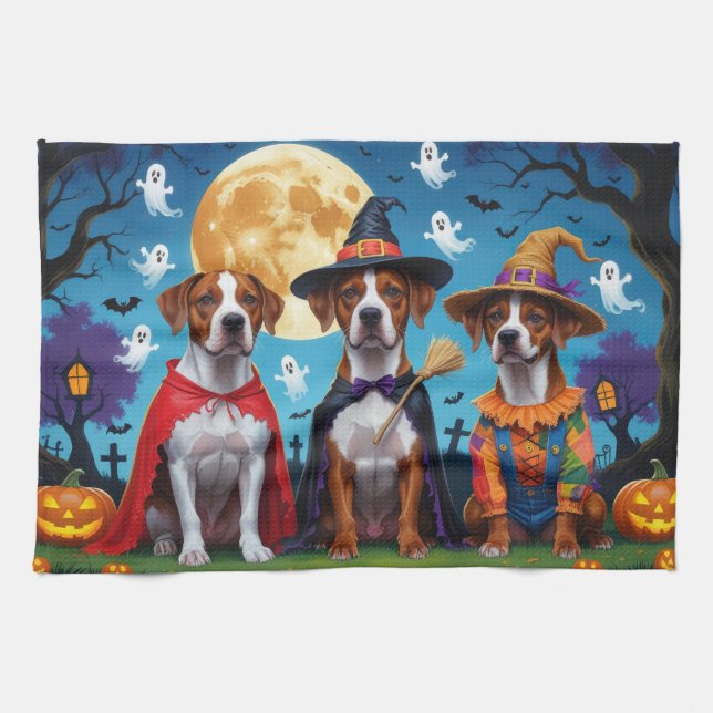 Paño De Cocina Rhodesia Ridgeback Perros Calabaza Halloween Graci (Horizontal)