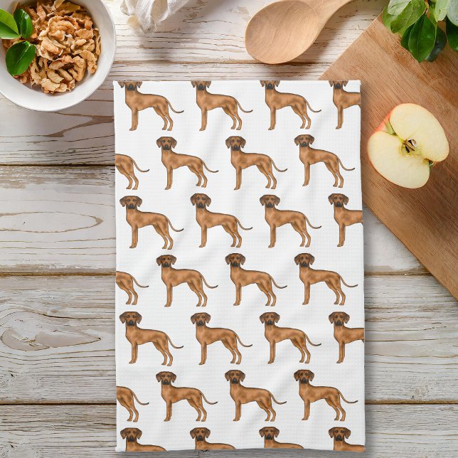 Paño De Cocina Rhodesian Ridgeback Marrón Patrón de Perro León Af (Please note: This image is a digital mockup. The product may not be in scale.)