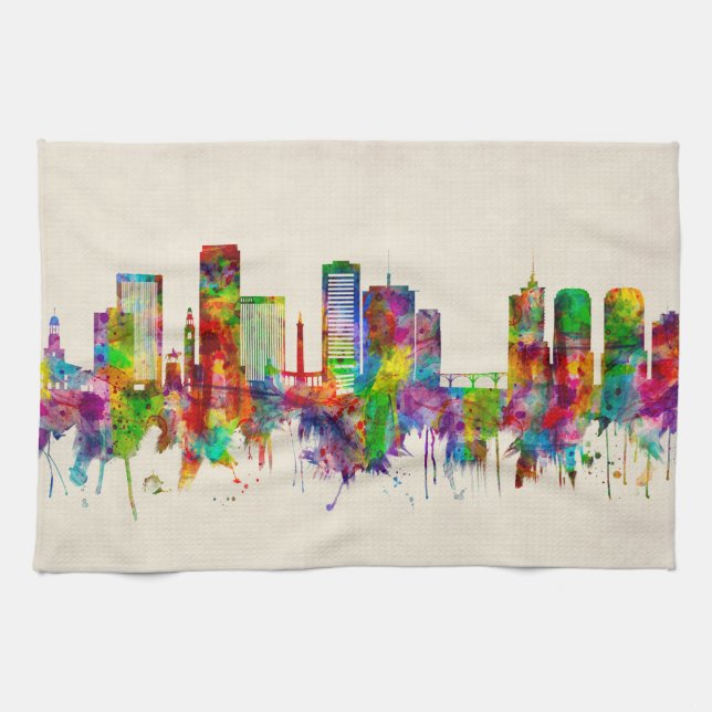 Paño De Cocina Richmond Virginia Skyline (Horizontal)