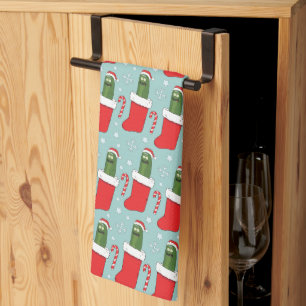 Paño De Cocina Rick y Morty   Navidades Pickle Rick Pattern