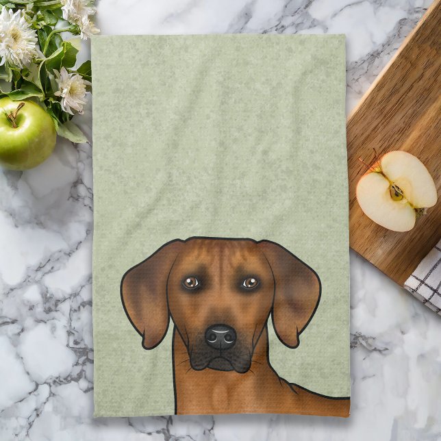 Paño De Cocina Ridgeback Rhodesian Brown Cabeza de Perro Africano (Please note: This image is a digital mockup. The product may not be in scale.)