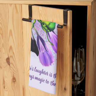 Paño De Cocina Riendo a un bebé montando un escarabajo