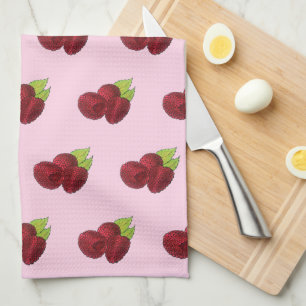 Paño De Cocina Ripe Raspberry Rojo Raspberries Berry Fruth Print