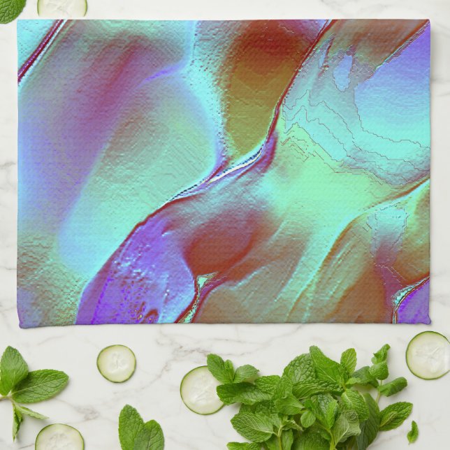 Paño De Cocina Roca pulida de color violeta (Doblado)