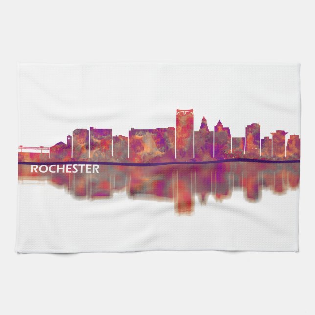 Paño De Cocina Rochester Minnesota Skyline (Horizontal)