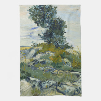 Paño De Cocina Rocks with Oak Tree, Van Gogh Oil Painting