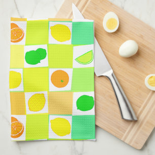 Paño De Cocina Rodajas de frutas cítricas de limón, lima y naranj