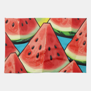 Paño De Cocina Rodajas de sandía vibrante arte pop