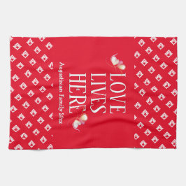 Paño De Cocina Roja | AMAR LAS VIDAS AQUÍ | Personalizado con est