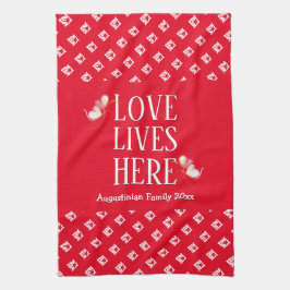 Paño De Cocina Roja | AMAR LAS VIDAS AQUÍ | Personalizado con est