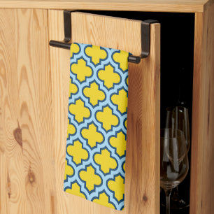 Paño De Cocina Rojo azul amarillo y bebé, Entramado, Quatrefoil