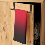 Paño De Cocina Rojo Brillante Moderno y Gradiente Negro<br><div class="desc">Un diseño ombre contemporáneo de rojo brillante y negro.
Personalice el color de fondo rojo para que coincida con la decoración de su cocina.
Cree su propio diseño gráfico moderno.</div>